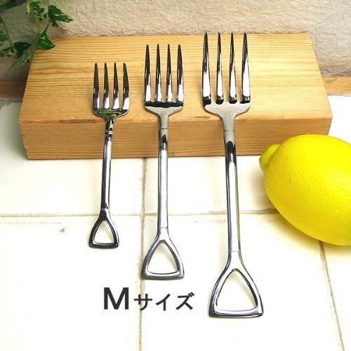 Unique Designer SCOOP Shape FORK Size-M 14.5cm Cutlery SS MADE IN JAPAN NEW