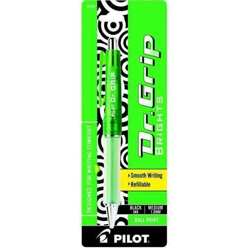 Pilot Dr. Grip Brights 1.0mm Black Ink Green Barrel