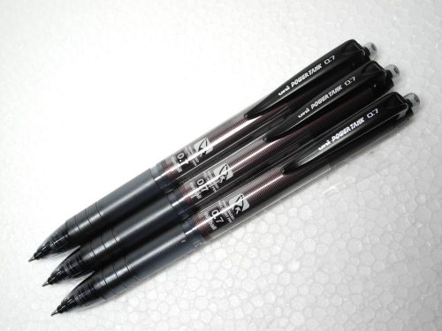 3 pcs New UNI-BALL Power Tank SN-201 PT-0.7mm retractable ball point pen Brown