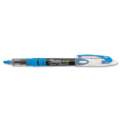 Sharpie Accent Liquid Pen Style Highlighter, Chisel, Fl. Blue, Dozen- SAN1754467