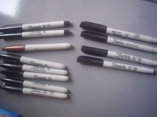 12 DOZEN SHARPIE PERMANENT Markers 6 Fine Point(4)EXTRA 2 ULTRA 11 BLACK 1 BROWN