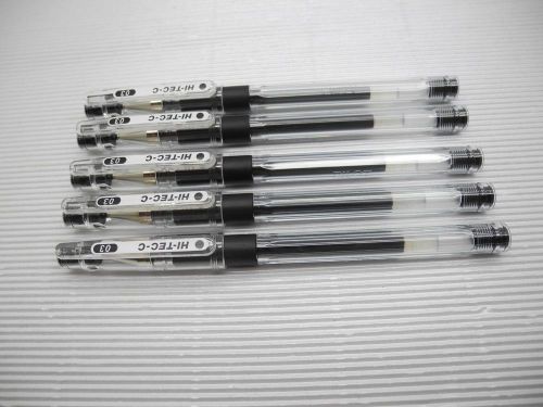 10pcs  Pilot Hi-Tec-C 0.3mm  micro fine Roller ball Pen with rubber grip Black