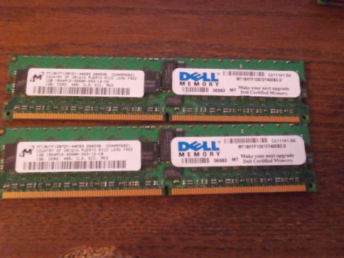 DELL 2GB 2X1GB PC2-3200R ECC REGISTERED FOR SERVER MT18HTF12872Y40EB3.D MICRON