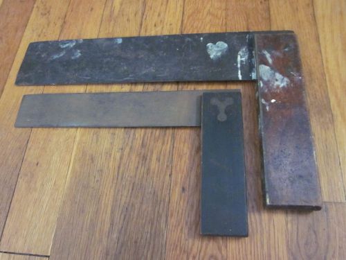 RARE Antique Vtg MARPLES Brass Mahogany 14&#034; Try Square +Ebony ? Woodworking Tool