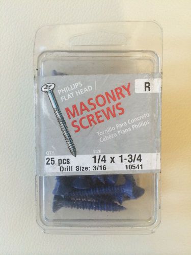 Midwest Fastener 10541 1/4&#034; x 1-3/4&#034; Phillips Flat Head Concrete Screws 25 Pack