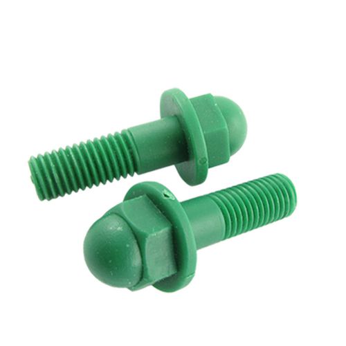 2 Pcs Green 11.3mm Dia Hexagon Hex Head Bolt Screws