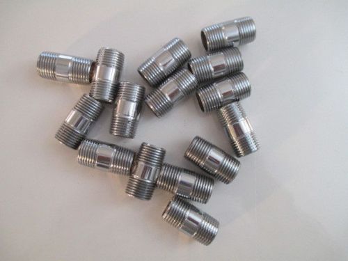 Lot of 15  Chrome Brass Nipples 1 1/2&#034; X 1/2&#034;  Chrome Pipe NPT  NEW