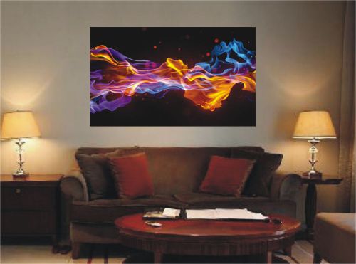 2X 18&#034;x30&#034; CANVAS ART PRINT Poster Flames Picture Print (No Frame) - 65