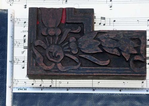Rare ORNAMENT letterpress wooden printing block very rare Art Nouveau fleuron