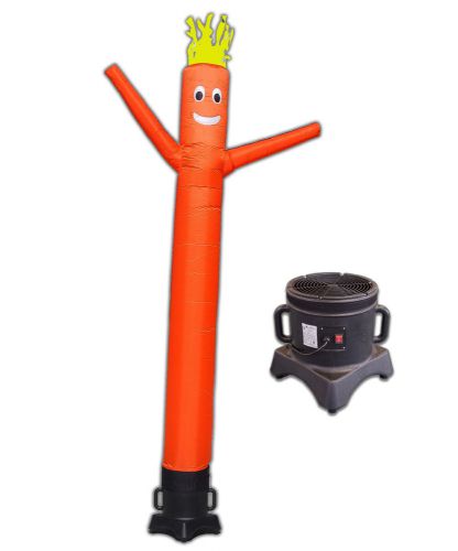 Orange air dancer and blower complete set 10ft color sky dancer tube man set for sale
