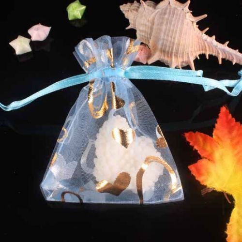 100X Organza Wedding Jewelry Gift Bag 70X90MM