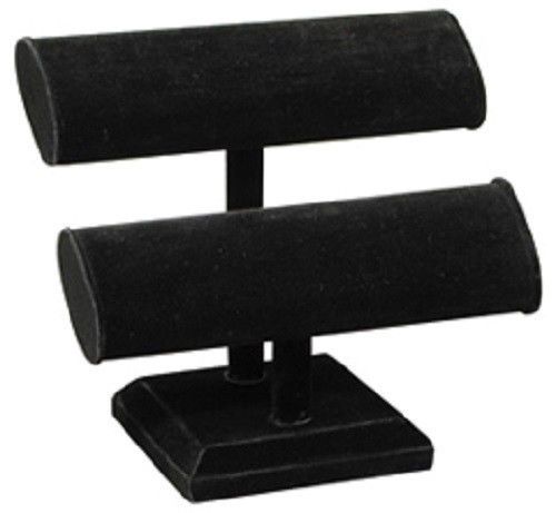 JEWELERS BLACK VELVET DOUBLE T BAR DISPLAY STAND New