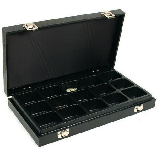 15 Pocket Watch Jewelry Black Display Tray Travel Case