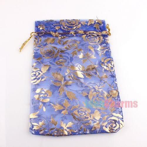 Wholesale 30Pcs Royalblue Organza Pouch Wedding Gift Bag 16x11cm D02