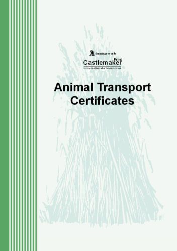 Animal transport certificate book livestock movement for sale