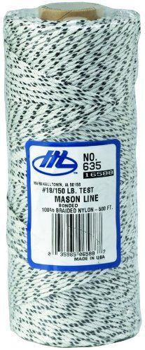 500 Foot Mason Line Flecked White Bonded Braided 635