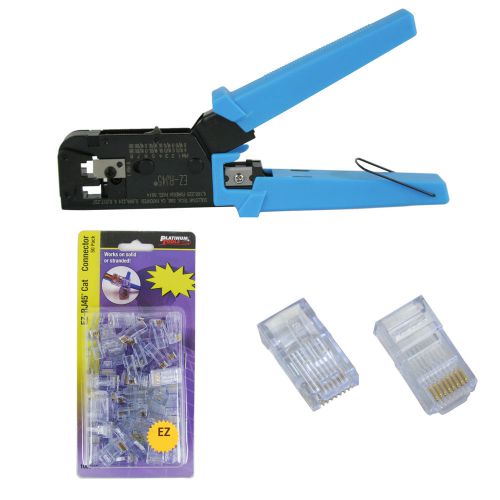 Platinum tools 100004c ez-rj45 crimper tool, jar ez-rj45 cat5/5e 50 connectors for sale