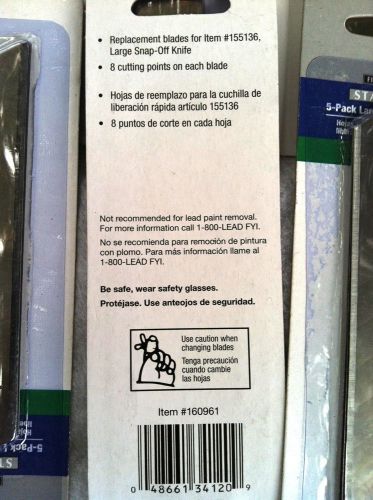 6 packs (5ea) 30 Total Finish Factor Warner #120 18mm Snap Off Knife Blades