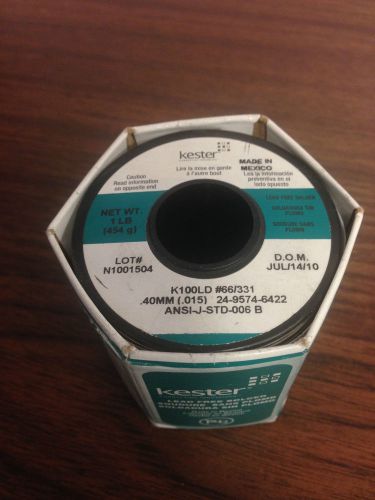 KESTER WIRE SOLDER WATER SOLUBLE .015 DIAMETER K100LD LEAD FREE 1 POUND ROLL