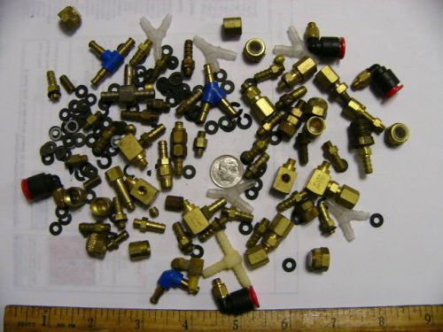 80 Brass 10/32&#034; &amp; 1/4&#034; Fittings Hit n Miss Steam Gas Engine Motor Miniature Barb