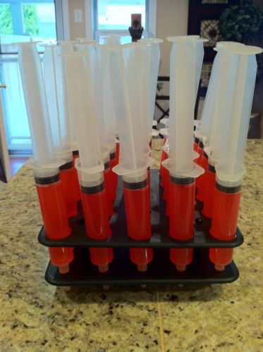 50 EZ-Inject Jello Shot Syringes Injectors MEDIUM 1.5oz With FREE RACKING/STAND