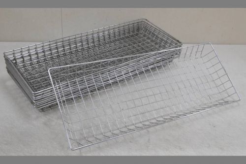 Lot of (10) Steel Wire DONUT BASKETS Racks 10&#034;x26&#034;x2&#034; Commercial Bakery