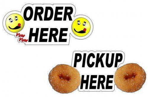 2 mini donuts pickup order window&#039; decals for lil orbits donuts tom thumb stand for sale