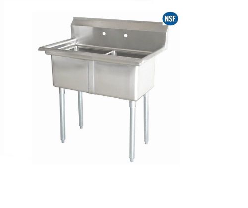 Stainless steel 2 two compartment sink 29 x 22 - nsf for sale