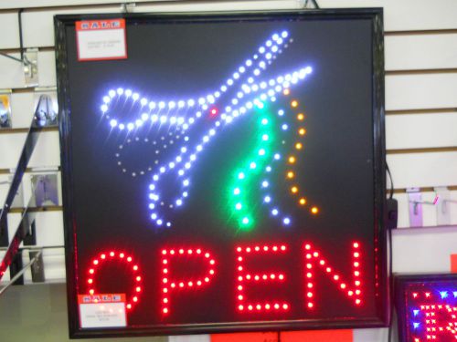 New LED Barber Open Sign Super Large Size 25* 24