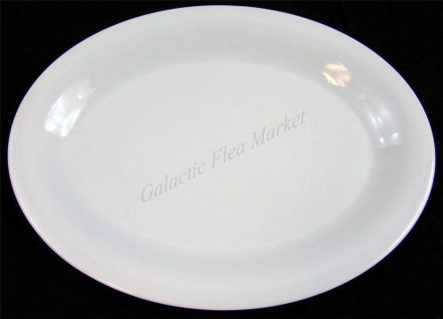 12&#034; x 9&#034; Diamond White Oval Dinner Plate GET Melamine OP-120 Singles