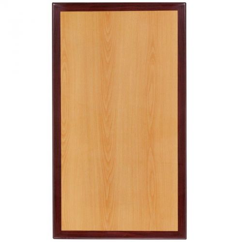 30&#039;&#039; x 60&#039;&#039; Rectangular Resin Restaurant Table Top w/ Two-Tone Cherry &amp; Mahogany