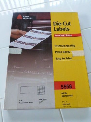 AVERY-FASSON LABELS-DIE CUT PRINTABLE LABELS-STOCK NO. 5558