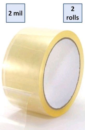 BTGO Tape 2  Rolls  1.9&#034; x 55 yds  (Clear) Packing Carton Box Sealing 2 mil