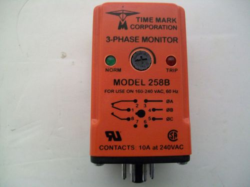 Time Mark Corporation 3 Phase Monitor Model 258B For Use On 160-240VAC 60Hz