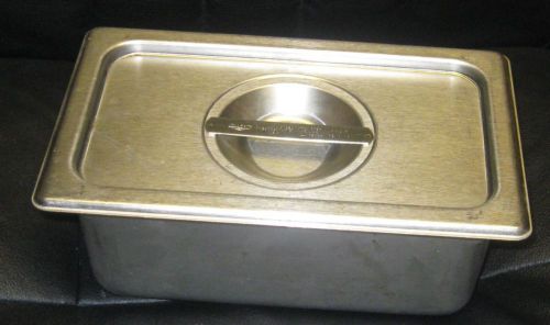 Stainless steam table pan vollrath super pan 2  4&#034; deep w/lid used 3 qts for sale