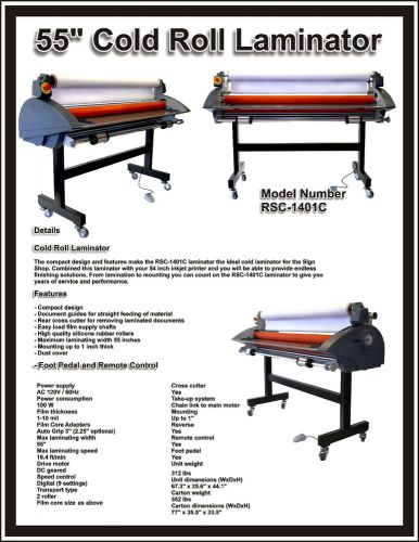 ROYAL SOVEREIGN RSC-1401C COLD ROLL LAMINATOR 55