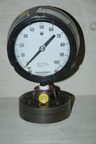 Ashcroft Stainless Steel Type 302 TT Material Diaphragm Pressure Gauge 0-100 PSI