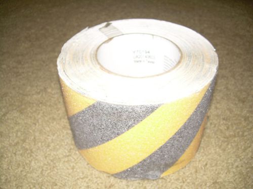 4&#034; x Approximately 25&#039; Brady Black &amp; Yellow Non Skid Anti Slip Floor Hazard tape