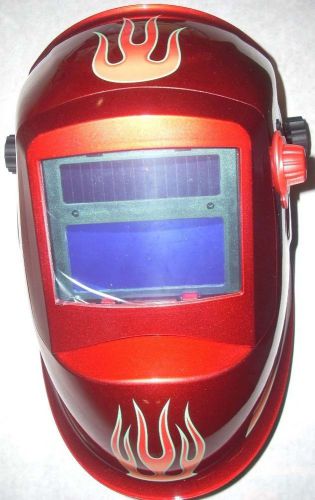 Red flame auto darkening welding helmet solar powered variable shade 9-13 for sale