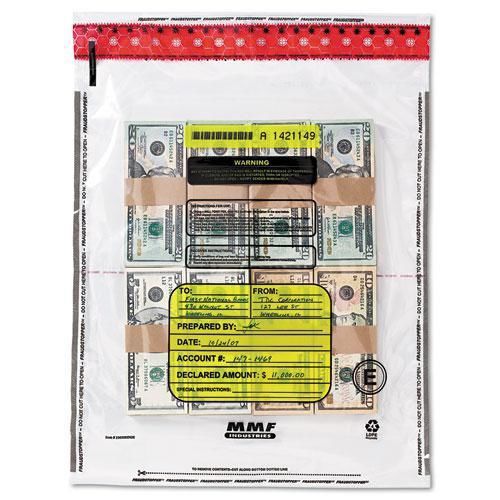 NEW MMF 2362005N20 4 Bundle Capacity Tamper-Evident Cash Bags, 15 x 20, Clear,