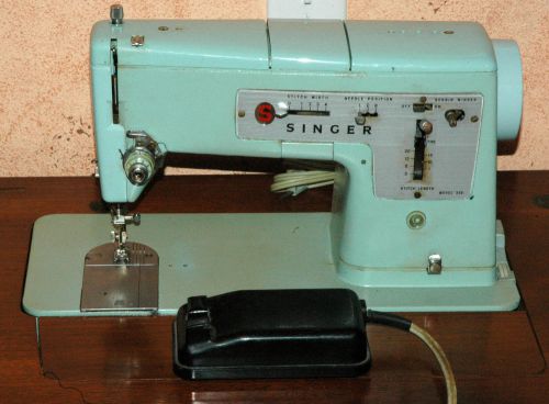 Singer 338 sewing machine vintage heavy duty mechanical industrial wood table for sale