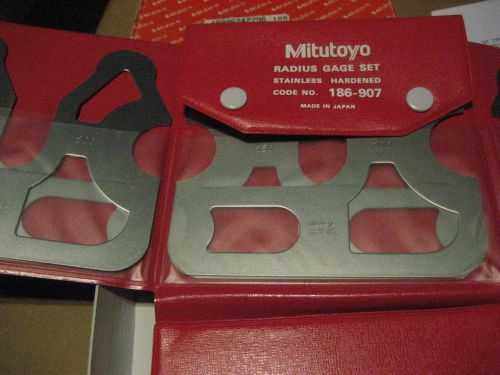 MITUTOYO 186-907 .550-1&#034; SS RADIUS GAGE SET (D1106-1)