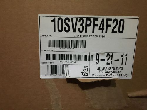 GOULDS 10SV3PF4F20 3 HP  STG ESV SS VERTICAL INLINE WATER PUMP GRUNDFOS CR8 CR 8