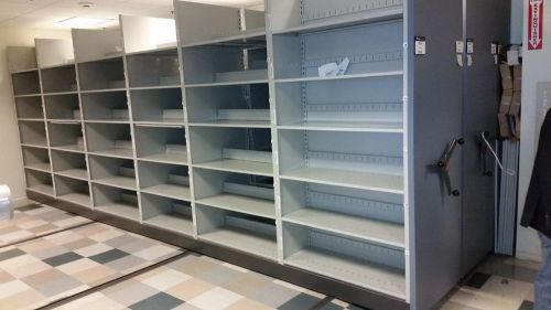 Tennsco Estey Steel Mobile Track Shelving (light gray)