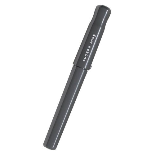 Pilot Kakuno Medium-Nib Fountain Pen, Black Body Gray Cap Body (FKA-1SR-GYM)