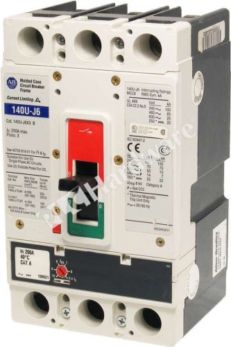 Allen bradley 140u-j6d3-d20 /b molded case circuit breaker j-frame 200a for sale