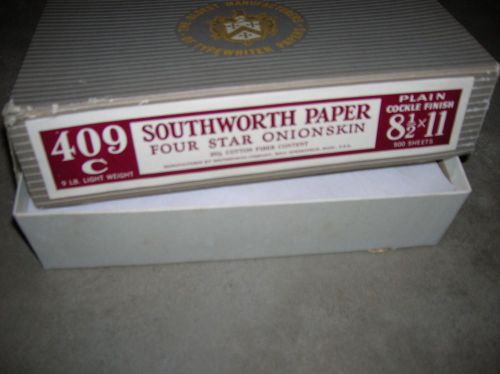 Vintage Antique Southworth Typewriter Paper 409C Cockle Finish 25% Cotton