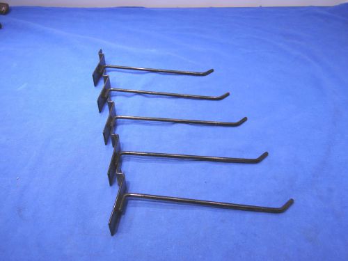 8&#034; Slatwall,Slat Wall Hooks,Peg Board Hooks,Black,8 Inch Long,Lot of 5