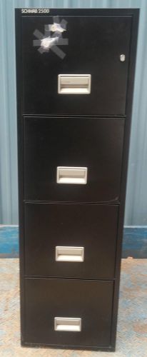 SCHWAB 2500 FOUR DRAWER LETTER SIZE FIRE PROOF FILING CABINET W/KEY