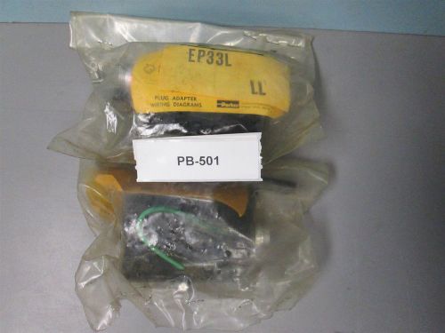 PARKER EP33L D3W 3 PIN PLUG W/1LGT NEW OLD STOCK